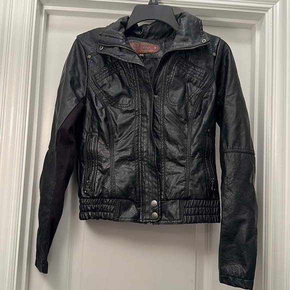 Black Small/Junior‎ faux leather jacket - Picture 1 of 6